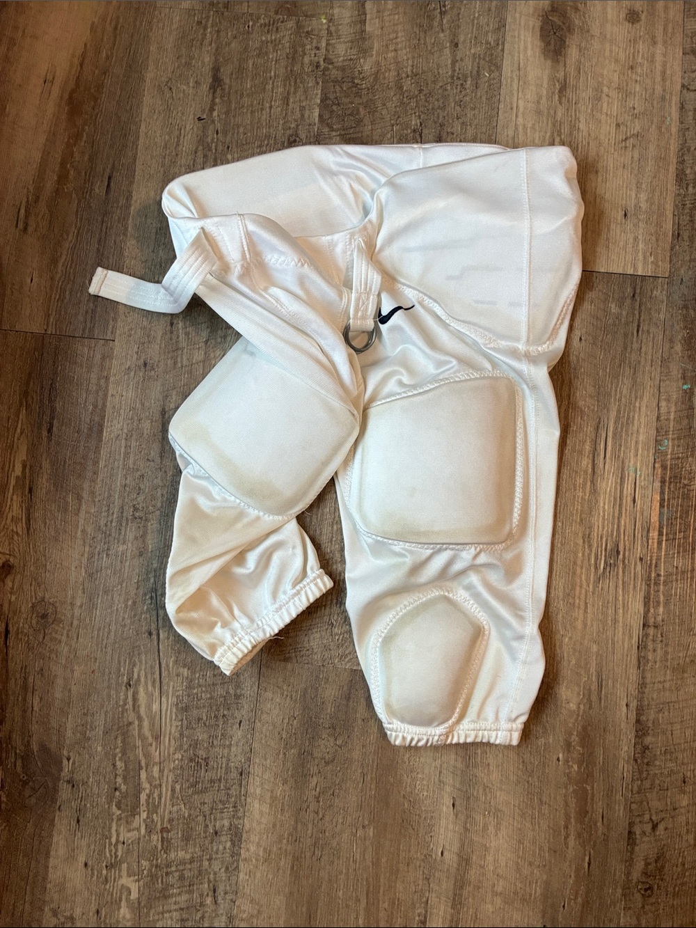 Nike White Padded Football Girdle with Black Swoosh